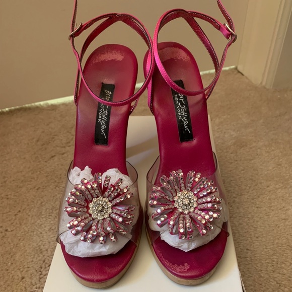 Betsey Johnson Shoes - Vintage Betsey Johnson Hot Pink Rhinestone Heels